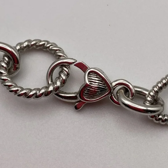 JUDITH RIPKA STERLING SILVER CHAIN HEART LOBSTER CLAW CLASP NECKLACE - Picture 4 of 4